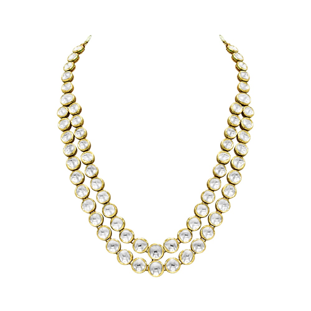 Double-Line Ivory Polki Necklace